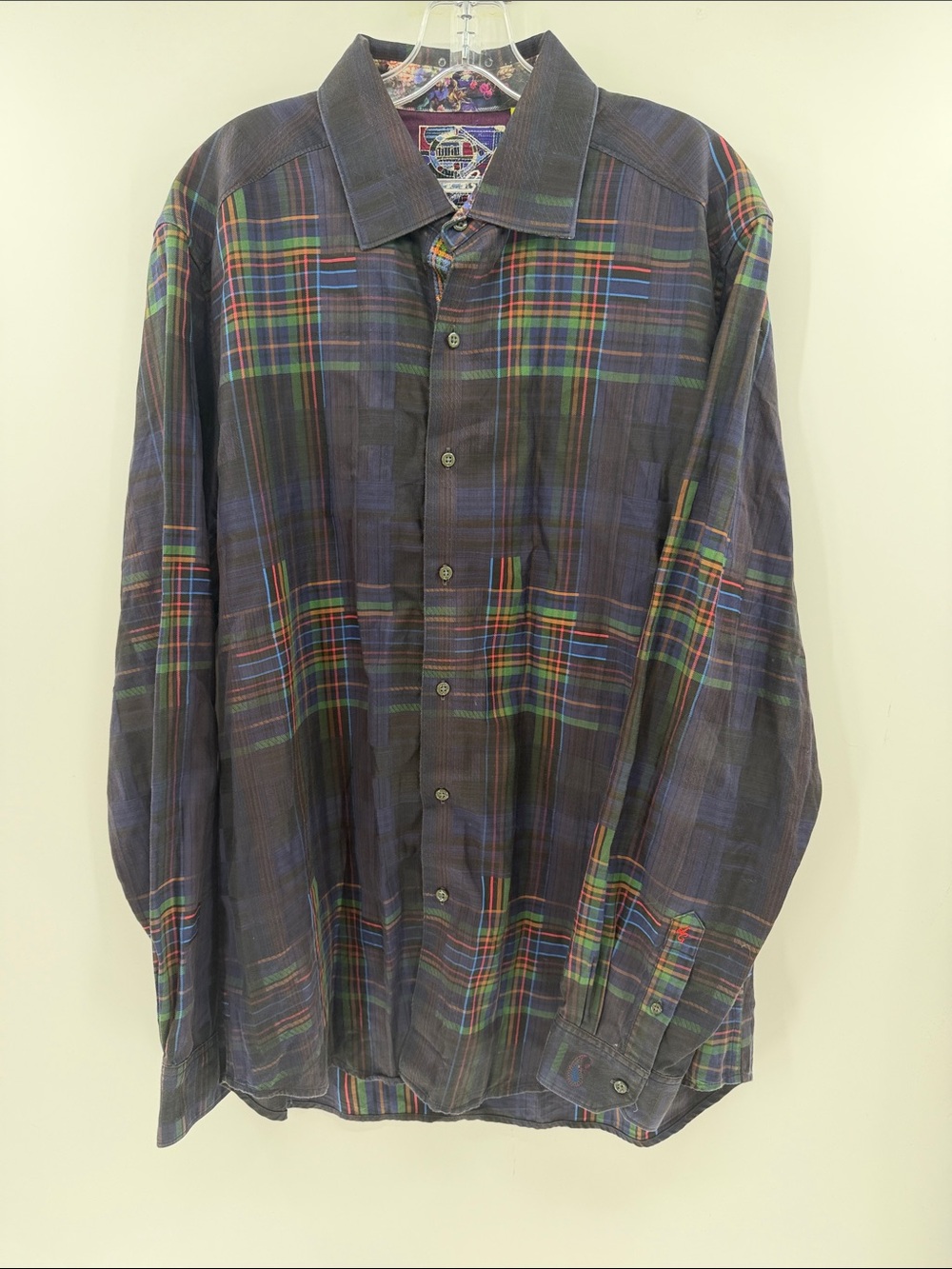 Robert Graham Flip Cuff Long Sleeve Button Down - Plaid Multicolor - XLT